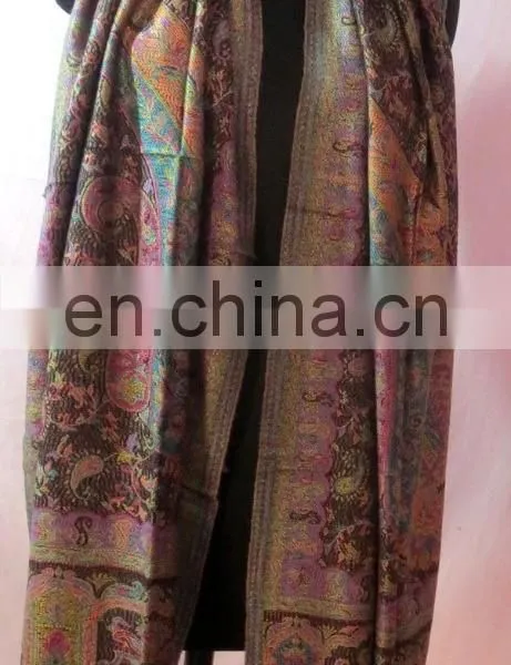 Indian Handmade Girls Shawl Designer Kashmiri Pashmina Scarf Wrap Girls Hijab Neck Wrap Women Scarves Wholesale Cashmiri Stole photo-2
