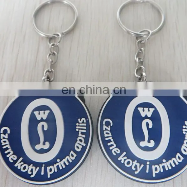 Round Double-sided 3d Embossed Pvc Keychain With Cat Logo photo-2