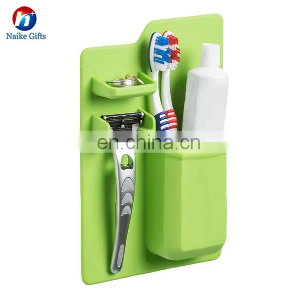 Wall Mounted Silicone Mighty Toothpaste Holder for Bathroom Mirror