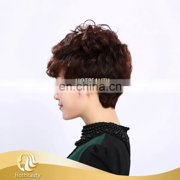 Cheap 2/33# Color Short Human Hair Machine Made Wig for Young Women photo-2
