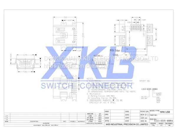 Manufacture XKB Brand Heavy Plate Mini 5P Female photo-2