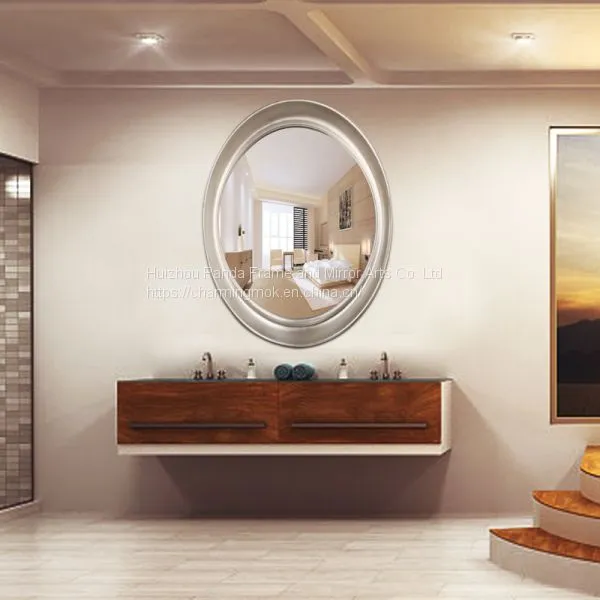 European-style Wall Mirror Bathroom Mirror Oval Bathroom Wash Mirror Decorative Mirror photo-3