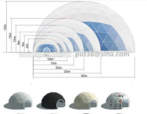 Customized 3-55m Diameter Outdoor Geodesic Dome Tent Used for Exhibition,festival,wedding,party,event