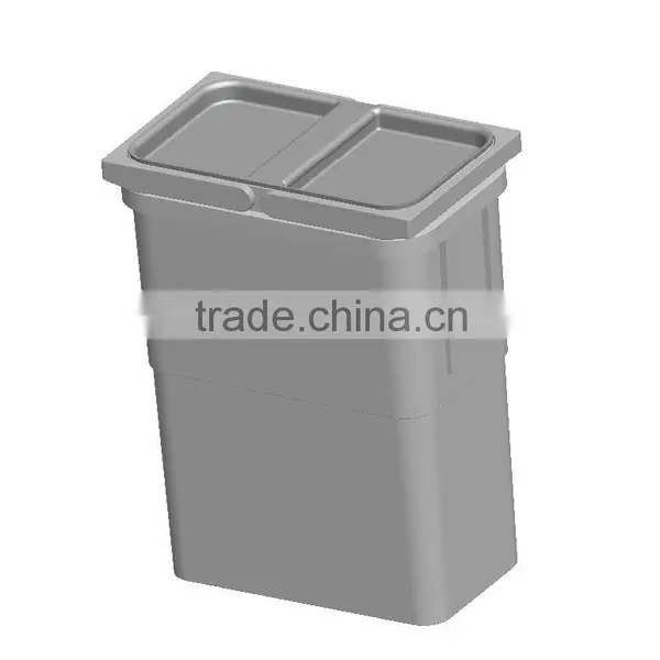 17L Plastic Trash Can With Lid and Handle, Waste Bin, Garbage Can photo-2