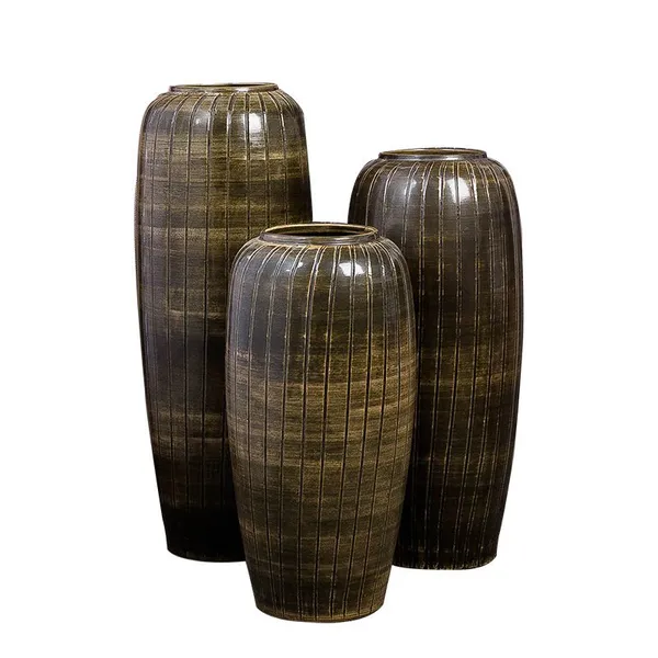 Hand Engraving Sculpture Chinese Southeast Asia Style Ceramic Vase For Bedroom Decor photo-5