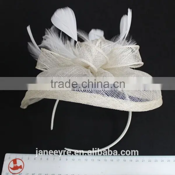 Wholesale Party/Races Sinamay Flower Fascinator Headband With Feather photo-5