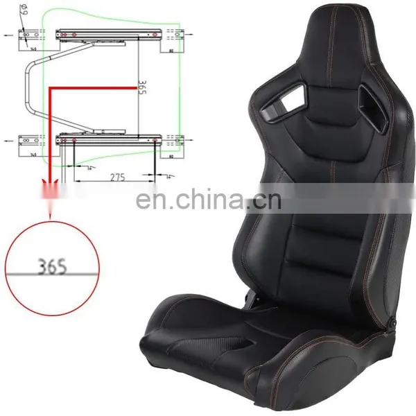 JBR1053B New Design PVC Leather Universal Racing Car Seat photo-3