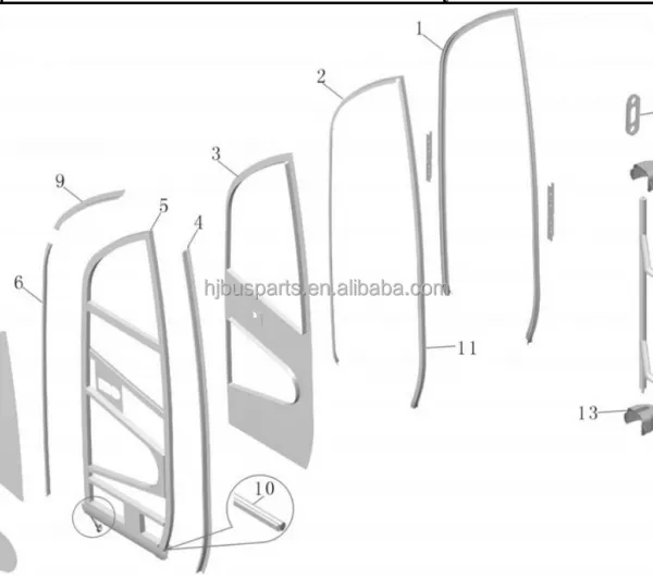 Other Performance Parts Original Bus Body Parts 5805-13855 Passenger Door Interior ZK6129H Interior Trim on Passenger Door Side for Bus photo-6