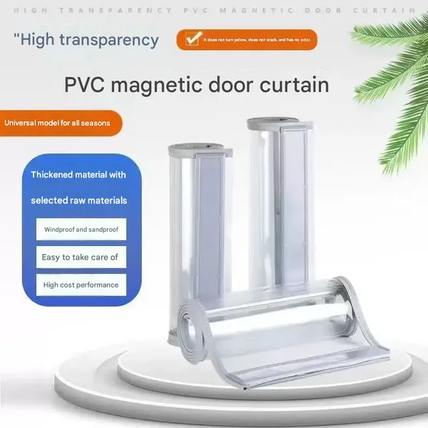 Cortina de porta magnética de PVC transparente personalizada para várias necessidades