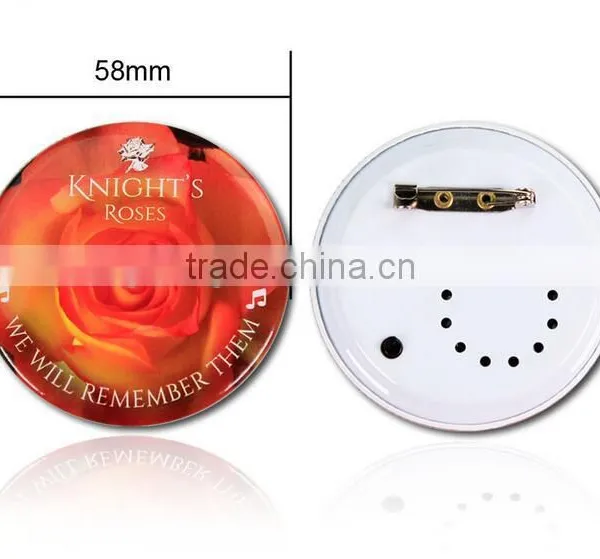 Creative Plastic Voice Recording Personality Design Badge Pins for Party