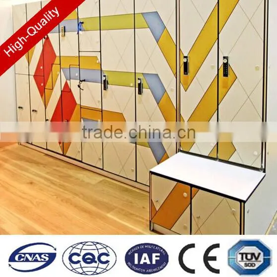 Cheap Price Wooden Color One Door Waterproof Hpl Sports Stadium Locker With Electronic Lock photo-6