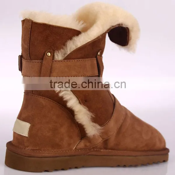 Cylinder During the New Fur One Lady's Warm Winter Snow Boots Antiskid Rivet USES Joker Female Cotton Boots photo-3
