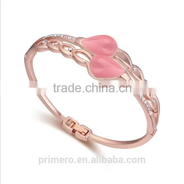 True Gold Plated Rhinestone Boutique Tear Droplets Opal Bracelet Bangles Women photo-4