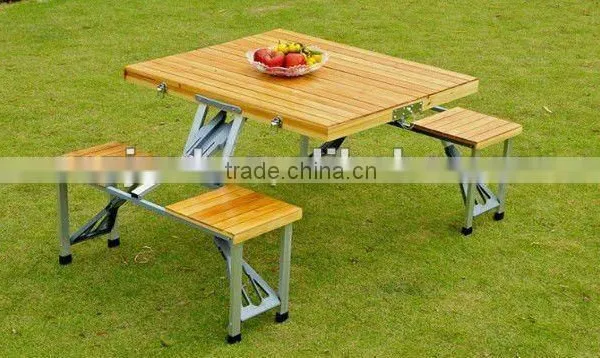 Modern Wooden Picnic Tables Aluminum Wood Table