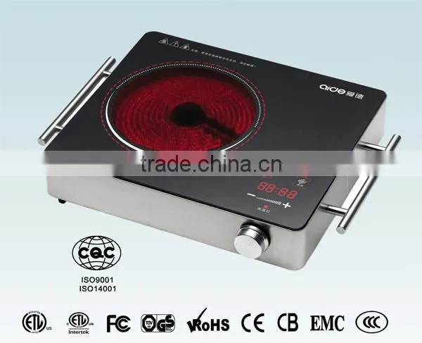 Stainless Steel Housing Single Circle Heater, Handle Type, Touch and Knob Control Infrared Cooker
