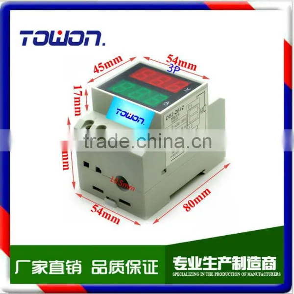 Din Rail Dual LED Display Voltage and Current Meter Din-rail Voltmeter Ammeter Range AC 200-450V 0.1-99.9A photo-4