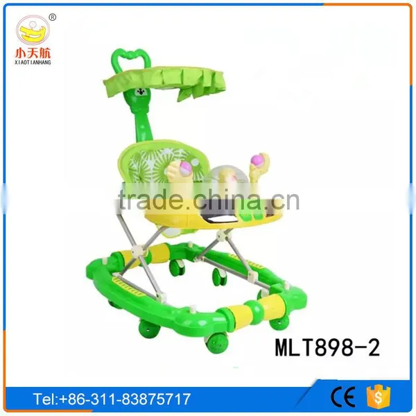 New PP Plastic 8 Rubber Wheels Rolling Baby Doll Walker Rolling Baby Walker With Canopy photo-6