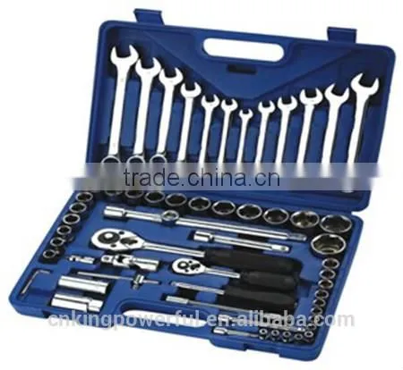61PCS 1/2''&1/4'' Socket Set Hand Wrench Tool Set(KS-42461BP) CARBON STEEL photo-4