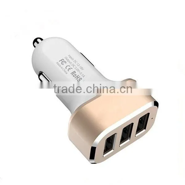 Promotional Mini Usb Car Charger / 3 Port Usb Car Charger