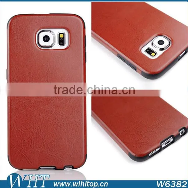 Mobile Accessory Ultra Thin Letaher Coated Soft TPU Case for Galaxy S6 photo-4