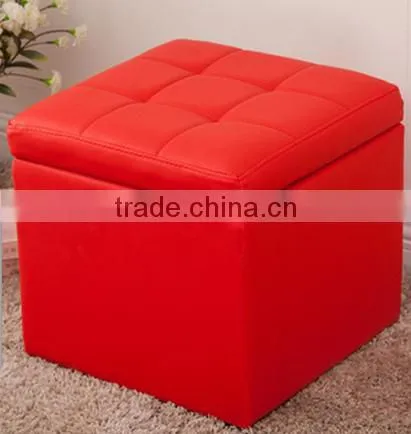 Hot Sale PU Foldable Storage Chair Footstool Y044