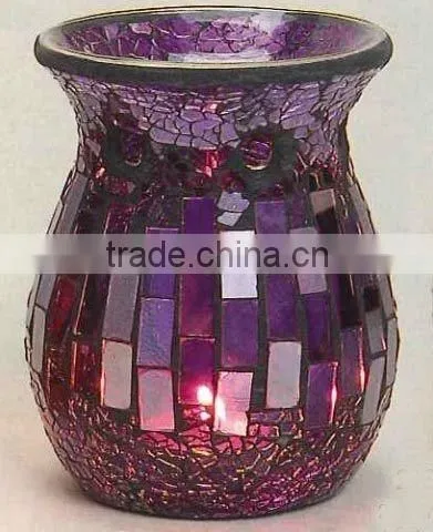 10.5Dx14H Hand Made Mosaic Mirror Aroma Oil Burner photo-2