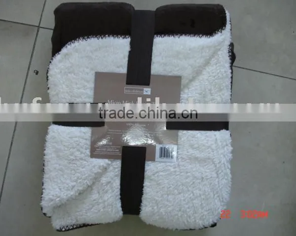 100%polyester Knit Solid Color Short Fur With Sherpa Throw