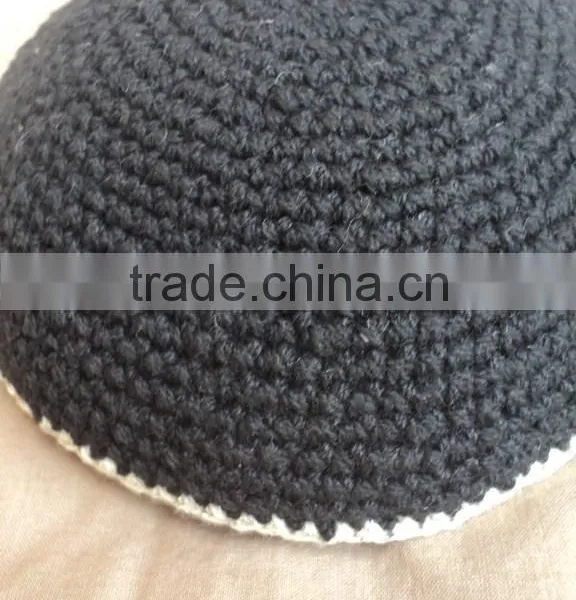 Hand Made Knitted Kippot/judaica Kippah / Ceremonial Kippahs Yarmulka Cap Crocheted Kippah photo-4