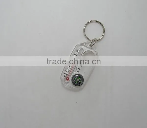 High Quality Plastic Keychain Compass With Thermometer photo-2