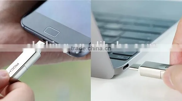 Original ROCK Cobblestone Type C 2 in 1 Cable TPE Zinc Alloy Universal USB Type C Micro Charging Date Cable photo-5