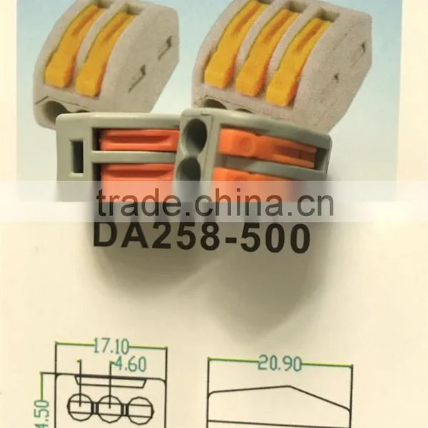 Factory Wholesale Equivalent Wago 222 Series Push in 2p 3p 5p Quick Wire Connector Electrical Terminal Block photo-4