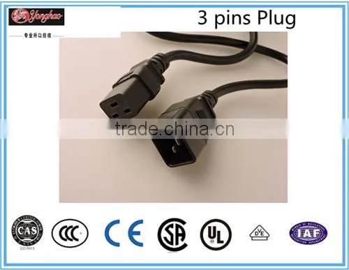 YH Power Line Suffix Plug Male to Female Cable UL Approval Connector Electrical Cable ac Power/ High Quality/fast Delivery