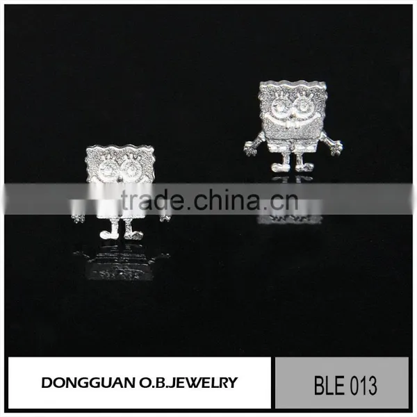 Fashion White Gold Silver Stud Earrings Setting Without Stone photo-6