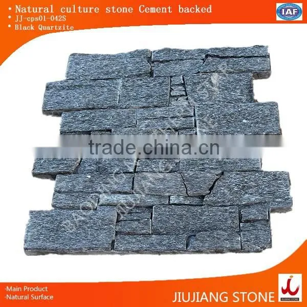 natural culture Black quartz stone cladding