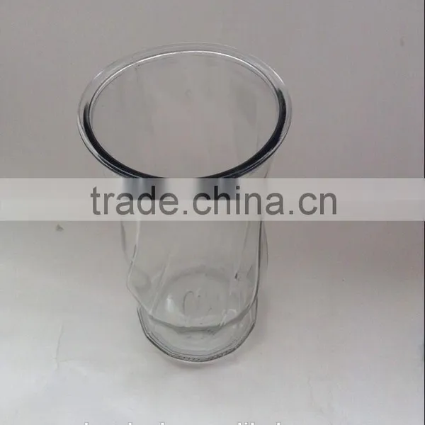 Inclined Bar Lines Glass Vase,flower Shaped Glass Vase photo-2