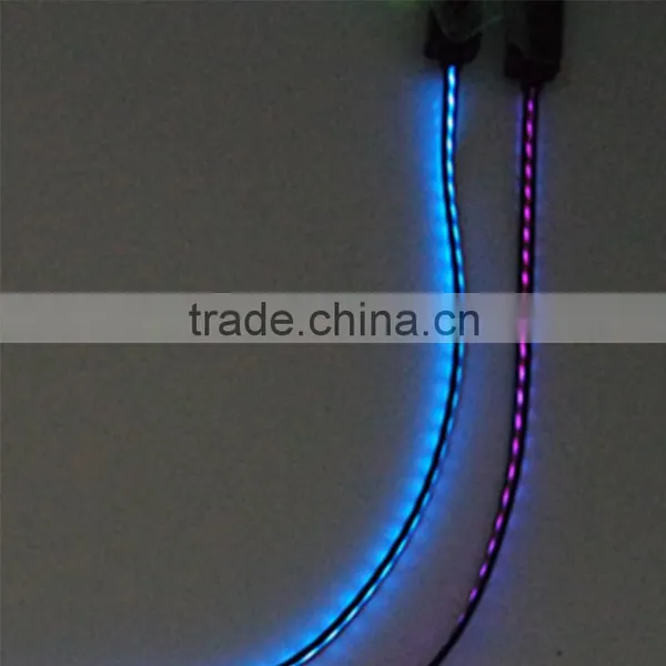 Visible Flow Led EL Light Micro Usb Sync Data Charge Cable for Android photo-4