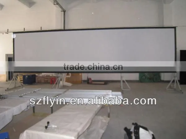 High Quality ! Front and Rear Easy Folding Screen With Wheel WFlight Case Projector Screen photo-4