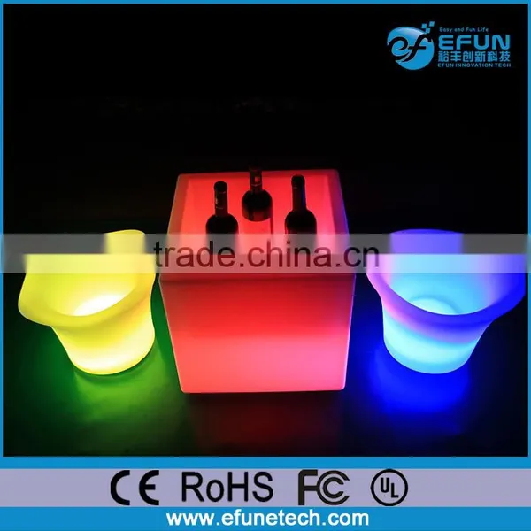 Plastic Wine Bucket With Led Light,illuminated Square Led Ice Bucket photo-2