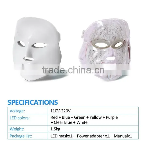 FDA Face Beauty Machine Led Light Therapy Face Mask 7 Colors Skin Rejuvenation LED Facial Mask photo-4
