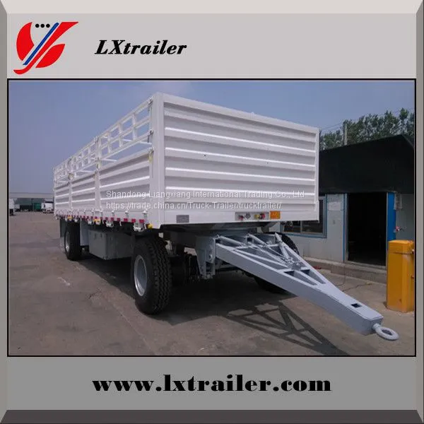 3 Axles 45Tons Flatbed Side Wall Full Cargo Trailer With Container Locks photo-3