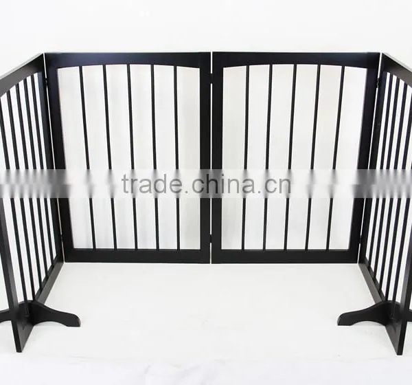 84 Inch Free Standing Folding Wooden Pet Gate Dog Fence photo-2