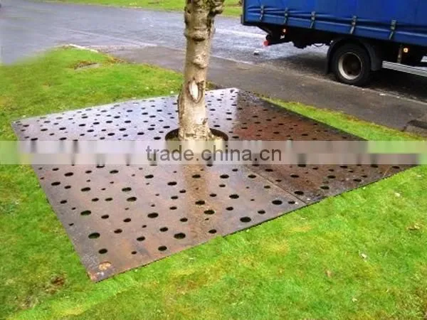 FO-9T02 Hot-selling Corten Steel Tree Perforated Strainer Tree Pool Cover photo-3