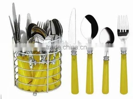 Plastic Handle Cutlery Set Stainless Made in China photo-3
