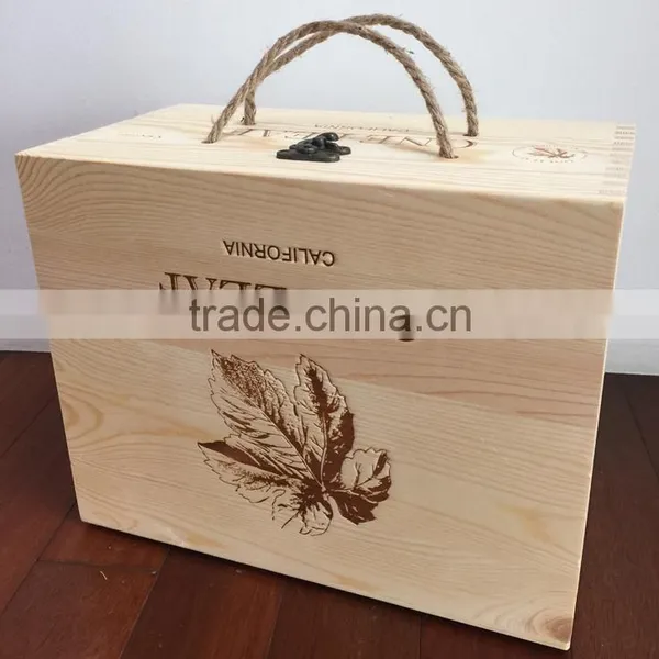 Two Layers of Six Bottles Wooden Boxes photo-5