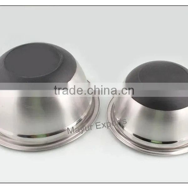 Stainless Steel Bowl With Anti Skid Silicone Base photo-2