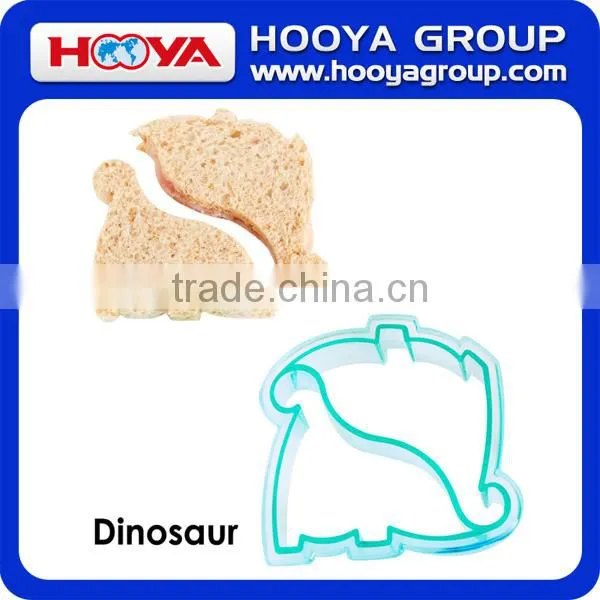 Fun Cake Cookie and Sandwich Cutter Shapes for Kids Set of 5 Dinosaur Dolphin Heart Star and Train photo-5