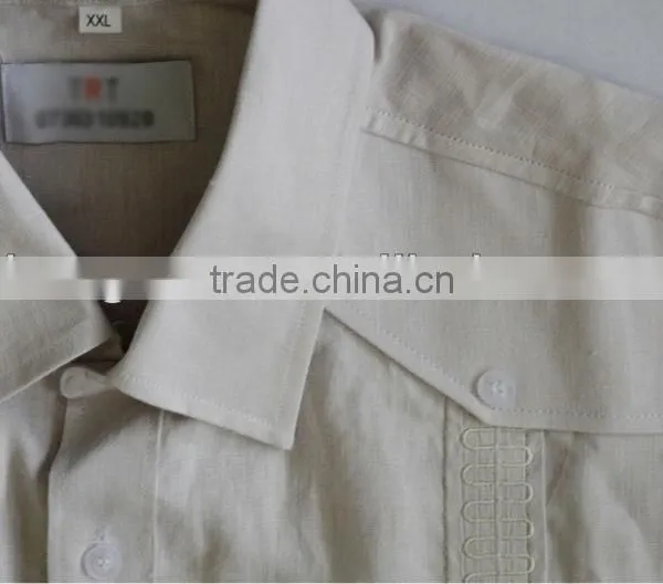 Men's 100% Cotton Guayabera Shirt With Long Sleeve and Pintuck Embroidery photo-3