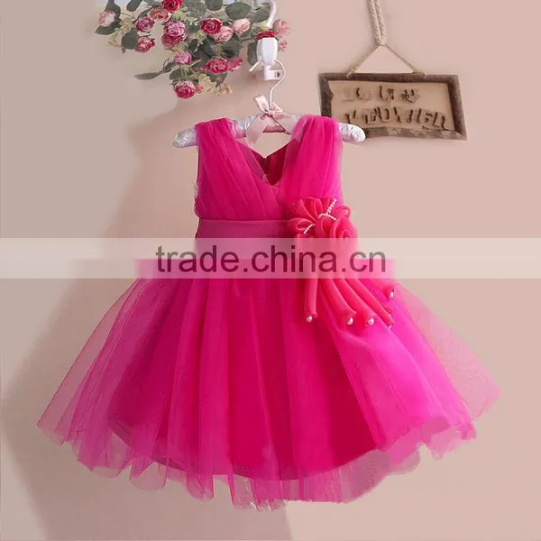 2015 Free Shipping Sleeveless Flower Girl Dancing Dress Party Baby Girl Christening Dress Kids Baby Birthday Christmas Dresses photo-5
