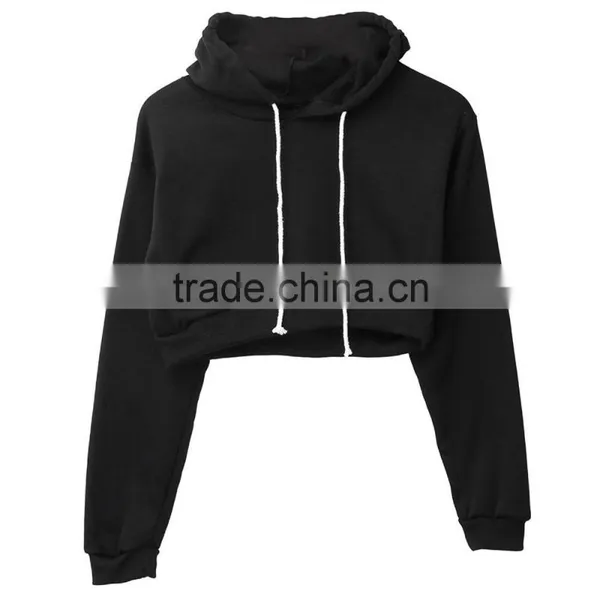 Womens Plain Crop Top Hoodies Hooded Pull Over Full Length Sleeve Sweatshirt Xxxl Hoodie Multi Color photo-3