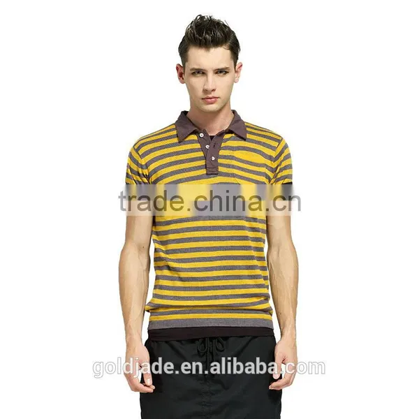 Wholesale Cotton Stripes Design Shirts Men Polo T-shirt photo-3